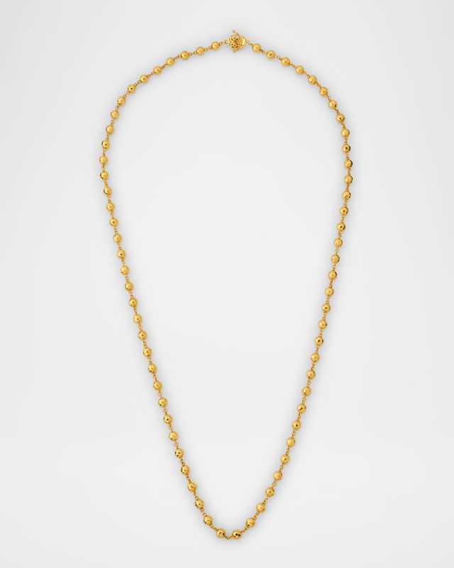 20K Disco Ball Chain Necklace with Mandala Clasp, 30"L